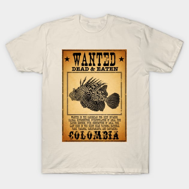 Lionfish Wanted T-Shirt by Birding_by_Design